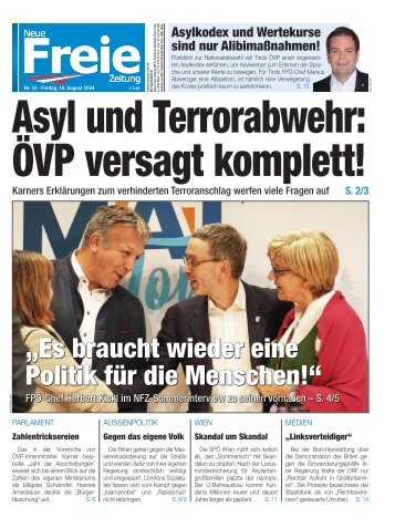 Asyl und Terrorabwehr: ÖVP versagt komplett!