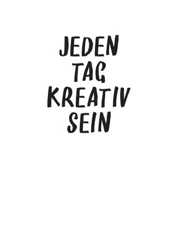 Leseprobe zu »Jeden Tag kreativ sein«