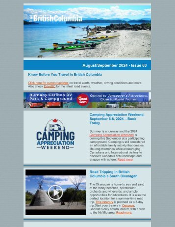 Travelling in British Columbia Issue 63 - Aug - Sep 2024
