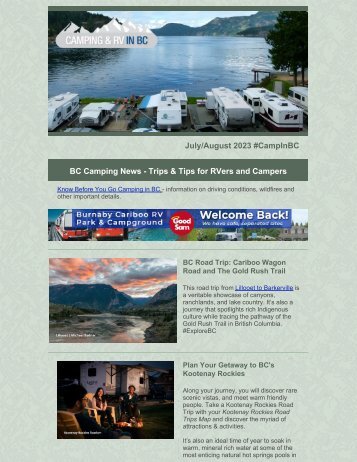 British Columbia Camping News Jul - Aug 2023