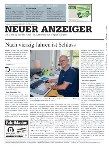 Neuer Anzeiger 16. August 2024