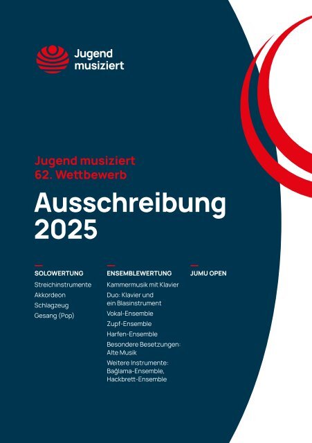  Jugend musiziert Ausschreibung 2025 