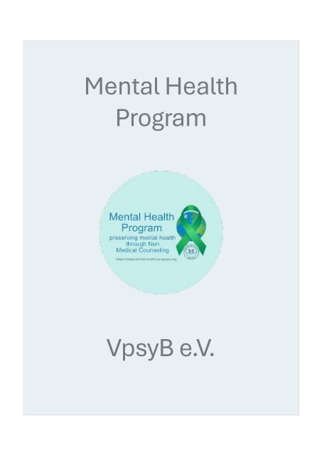 Broschüre des Mental Health Programmes - Verband psychologischer Berater e.V.