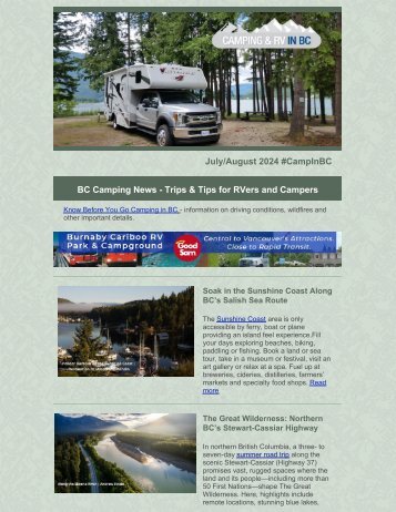 British Columbia Camping News Jul - Aug 2024