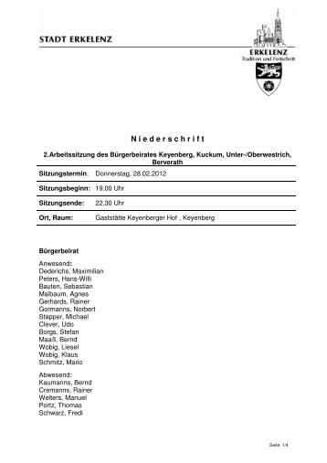 Protokoll 2. Arbeitssitzung