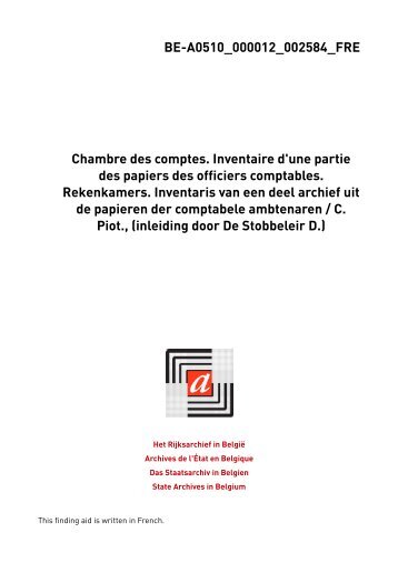 BE-A0510_000012_002584_FRE Chambre des comptes. Inventaire ...
