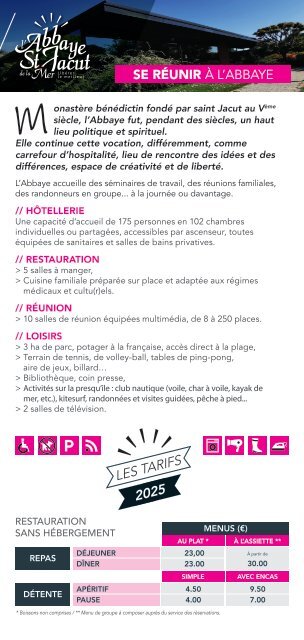 Tarifs groupes 2025