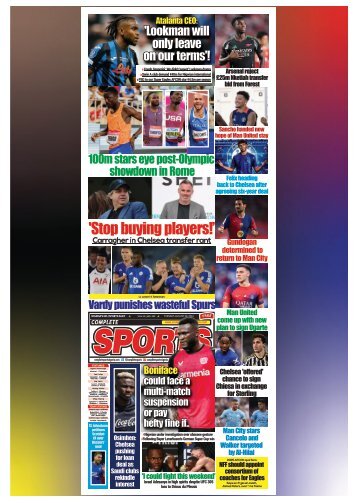 COMPLETE SPORTS - TUESDAY, AUG 20, 2024