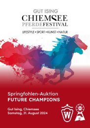 Springfohlenauktion Future Champions am 31. August 2024 in Ising