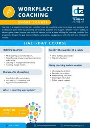 Course Outline: Workplace Coaching