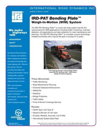 IRD-PAT Bending Plate™ - WIM