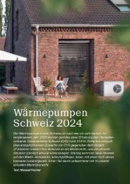 Marktübersicht Wärmepumpen Schweiz 2024 – Teil 1
