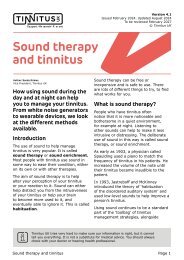 Sound therapy and tinnitus