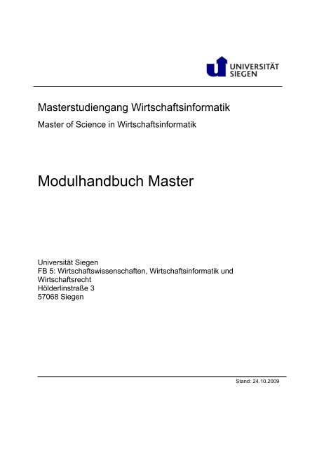 Gesamtuberblick Master Wirtschaftsinformatik