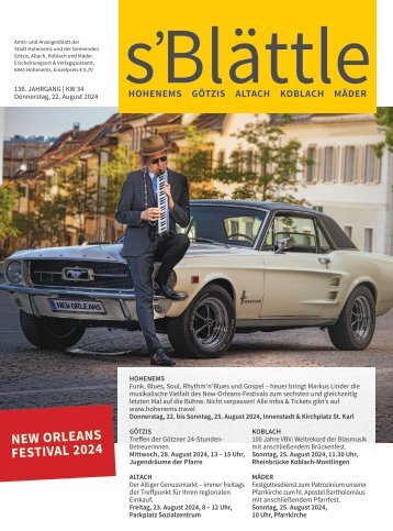 s'Blättle Nr. 34 - Do, 22. August 2024