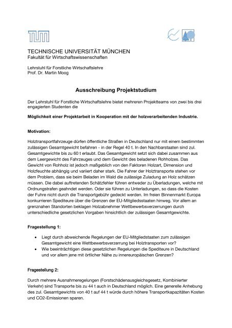 TECHNISCHE UNIVERSITÄT MÜNCHEN ... - FWL - TUM
