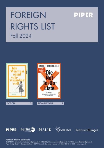 Foreign Rights List Fall 2024