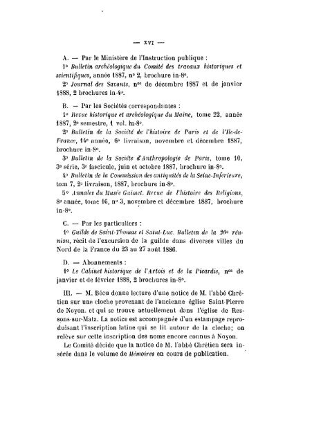 Société archéologique, historique et scientifique de Noyon ... - Index of