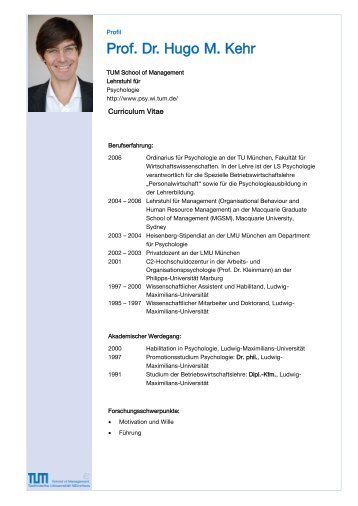 Prof. Dr. Hugo M. Kehr - EEC München - TUM