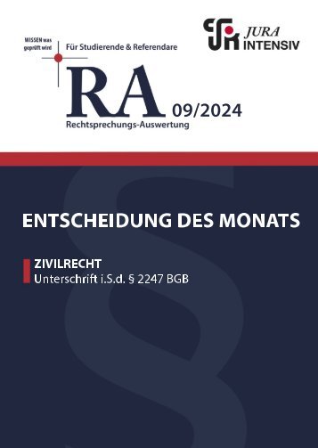 RA 09/2024 - Entscheidung des Monats
