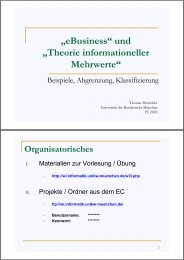 „eBusiness“ und „Theorie informationeller Mehrwerte“ - Informatik