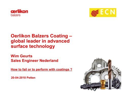 Oerlikon Balzers Coating – global leader in advanced ... - VeMet