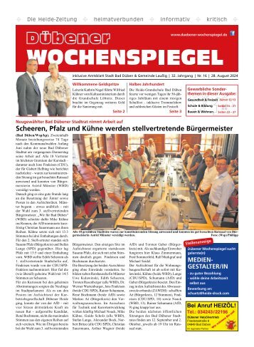 Dübener Wochenspiegel - Ausgabe 16 - Jahrgang 2024