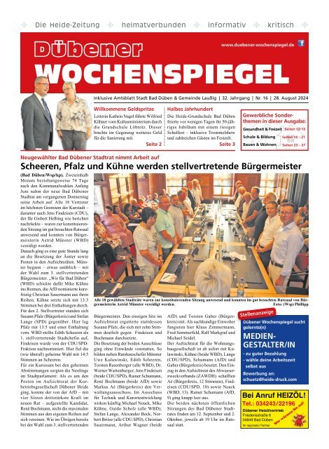 Dübener Wochenspiegel - Ausgabe 16 - Jahrgang 2024