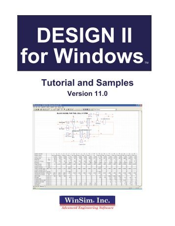 Tutorial and Samples - WinSim Inc. Process Simulation