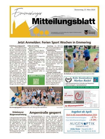 Emmeringer Mitteilungsblatt | März 2024