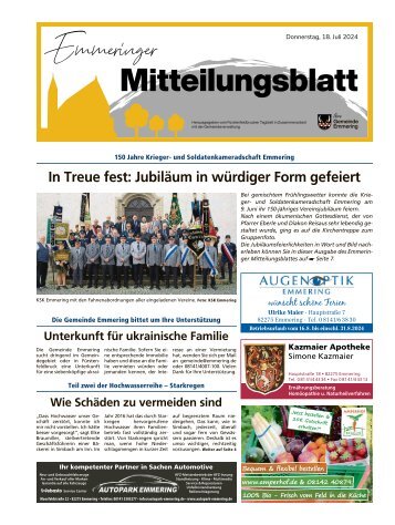 Emmeringer Gemeindeblatt | Juli 2024
