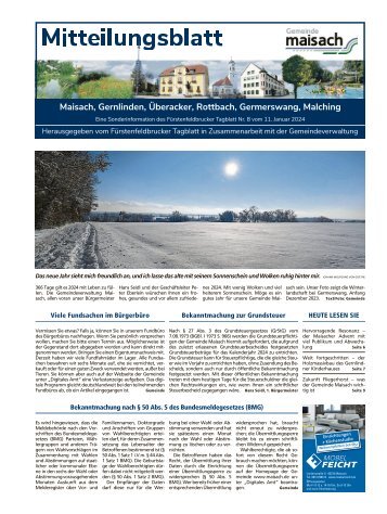 Mitteilungsblatt Maisach | Januar 2024