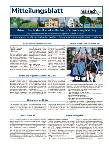 Mitteilungsblatt Maisach | Juni 2024