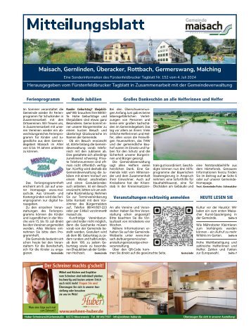 Mitteilungsblatt Maisach | Juli 2024
