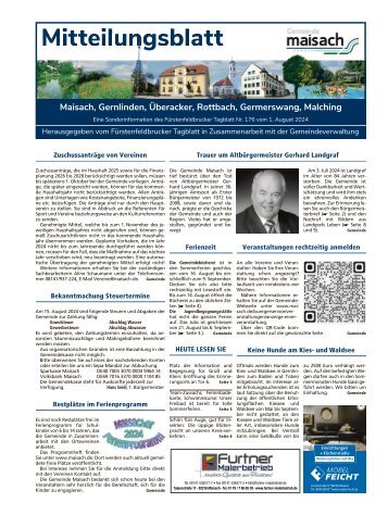 Mitteilungsblatt Maisach | August 2024