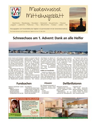 Moorenweiser Mitteilungsblatt | März 2024