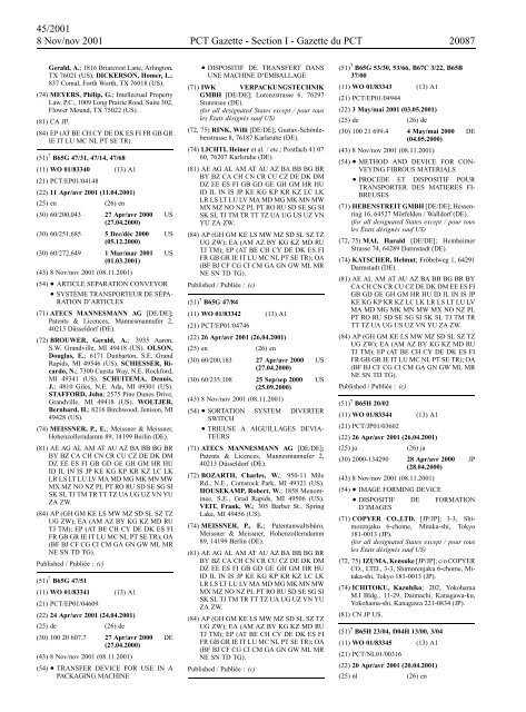 PCT/2001/45 - World Intellectual Property Organization