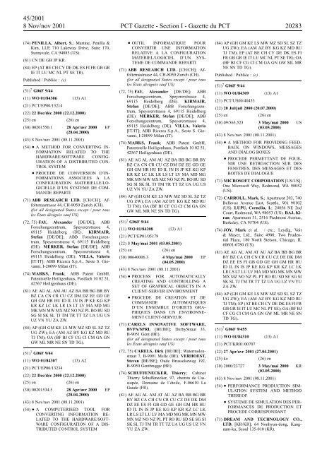 PCT/2001/45 - World Intellectual Property Organization