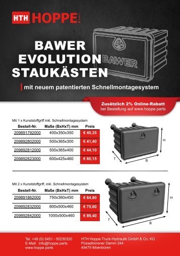 Sonderflyer - Bawer Evolution Staukästen