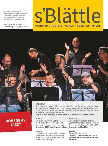 s'Blättle Nr. 35 - Do, 29. August 2024