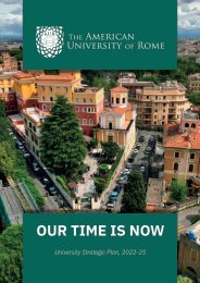 Our Time is Now: The American University of Rome Strategic Plan 2022-2025