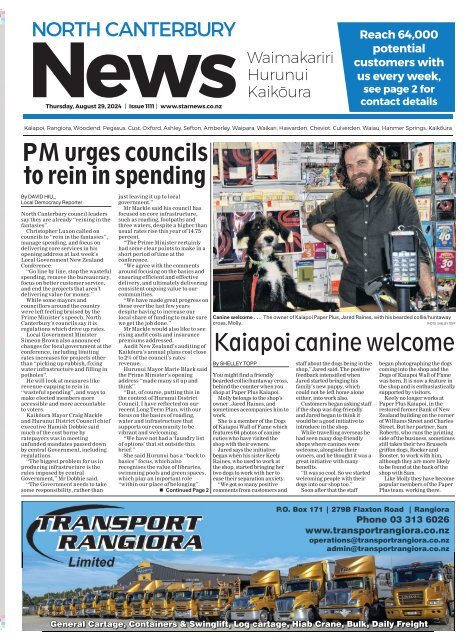 North Canterbury News: August 29, 2024