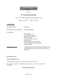 14. Gemeinderatssitzung - Gemeinde Gerlos