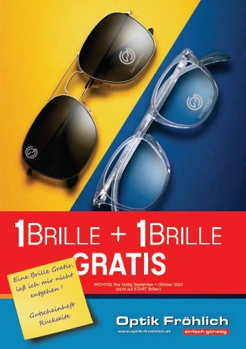 1+1 BRILLE GRATIS_Optik Fröhlich 2024