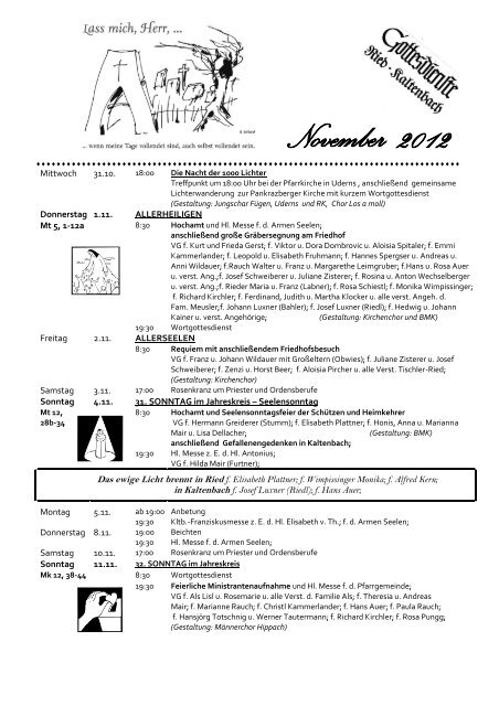 Traditioneller Weihnachtsbasar am 2.12.2012 (1 ... - Kaltenbach