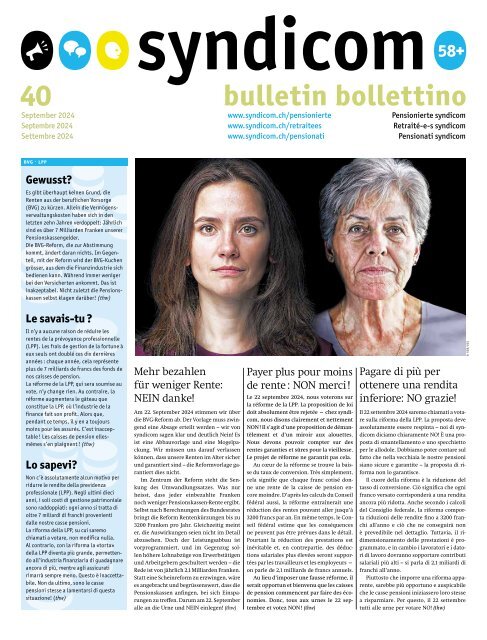 syndicom Bulletin / bulletin / Bollettino 40