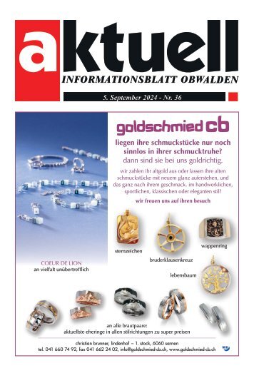 Aktuell Obwalden | KW 36 | 5. September 2024