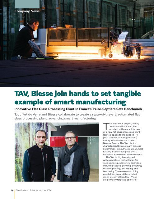 TAV, Biesse join hands to set tangible example of smart manufacturing