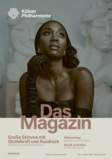 Kölner Philharmonie | Das Magazin NR. 5 NOV / DEZ / JAN 2024/25