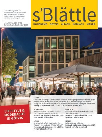 s'Blättle Nr. 36 - Do, 5. September 2024